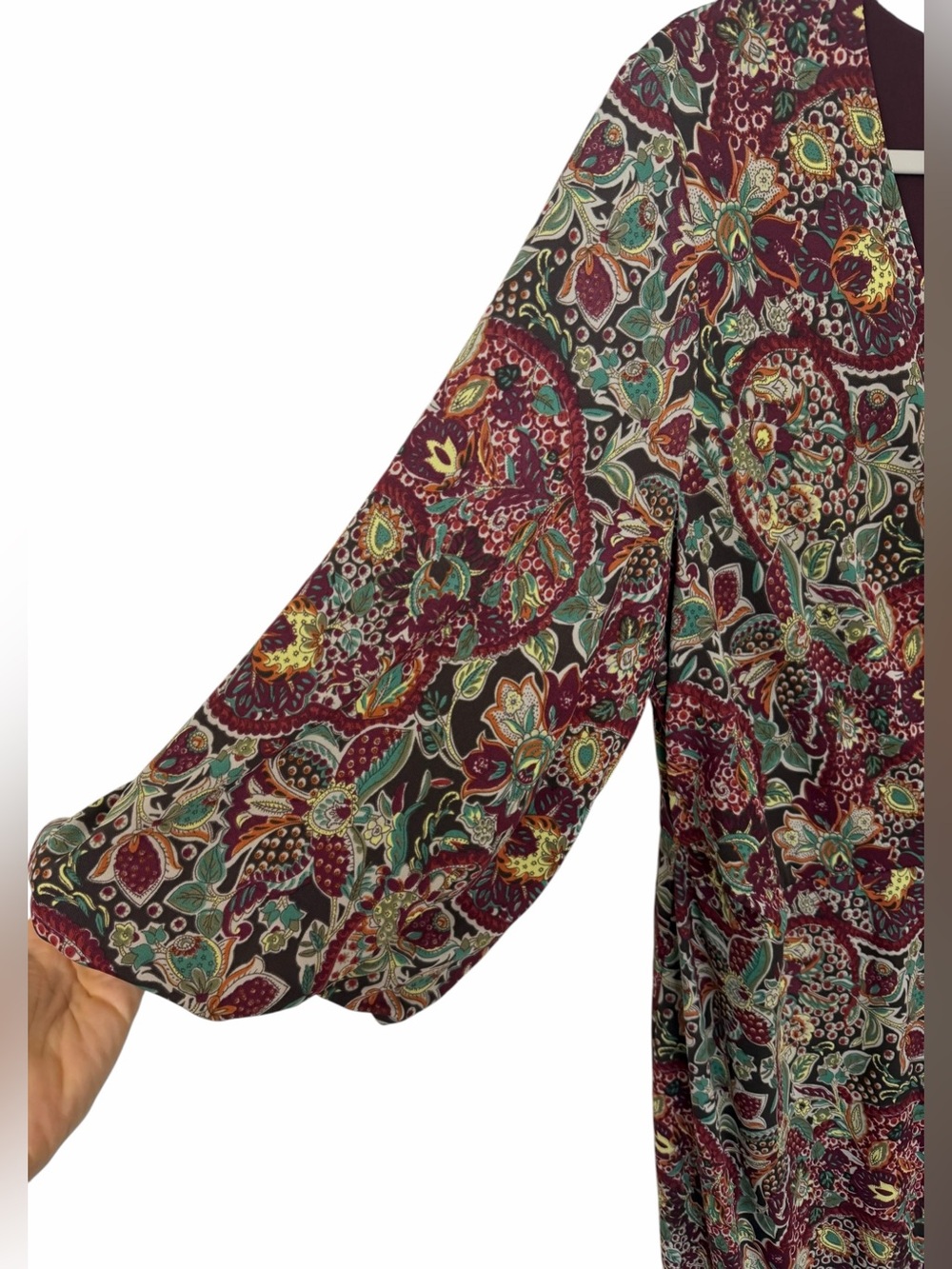 Lauren Ralph Lauren Floral Jersey Tie Front Midi Dress Wrap Style Size 16 - Picture 7 of 16